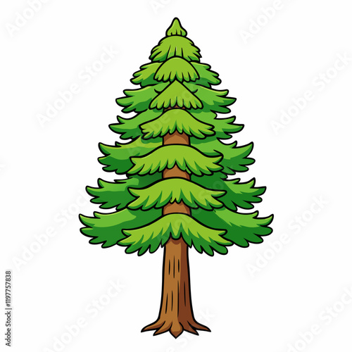 tamarack tree vector illustration