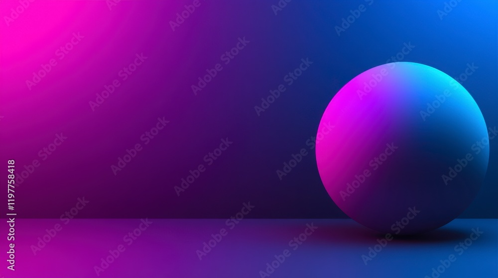 Gradient Sphere in a Neon Lit Minimalist Space: A Stunning Digital Art Piece Gradient Sphere in a Neon Lit Minimalist Space: A Stunning Digital Art Piece