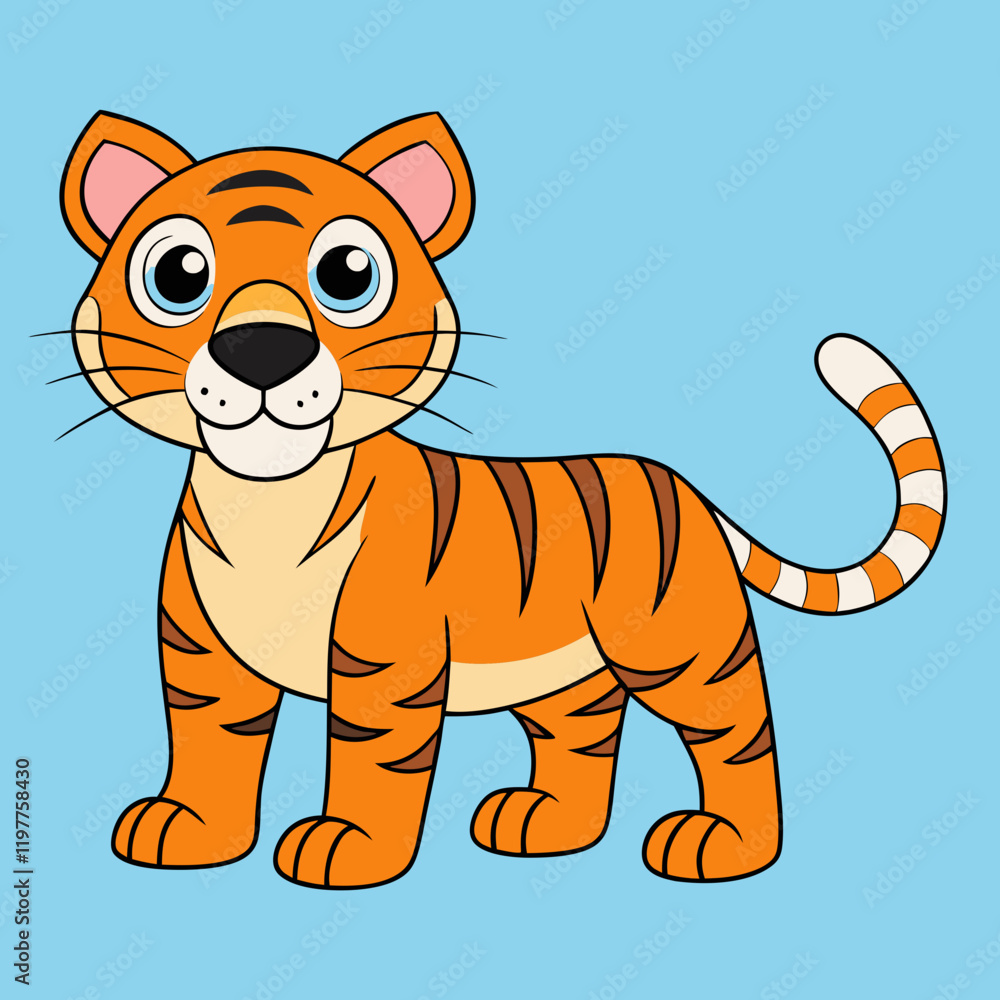 tiger cartoon isolated on white tiger cartoon isolated on white