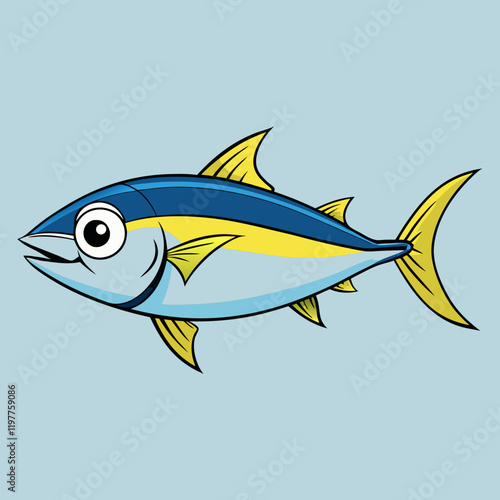 fish on blue background tuna