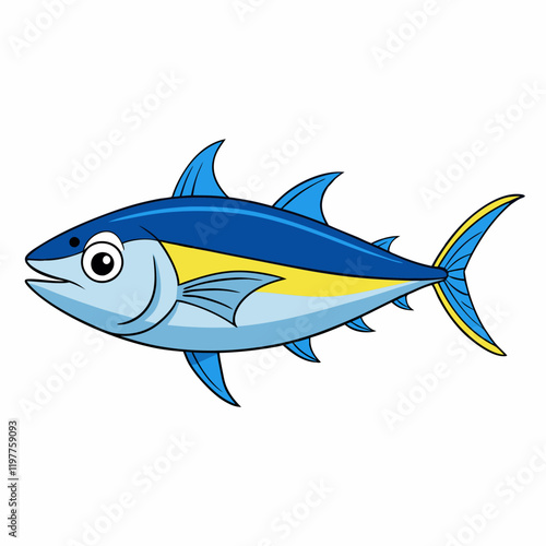 fish on blue background tuna