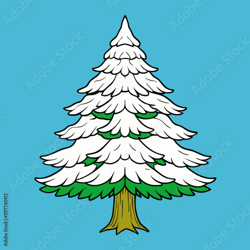 cedar tree vector illustration