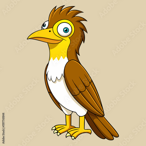 illustration of a yellow billed cuckoo bird