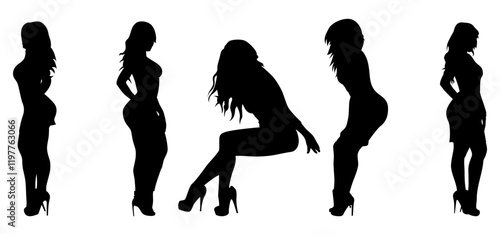 sexy girl vector set