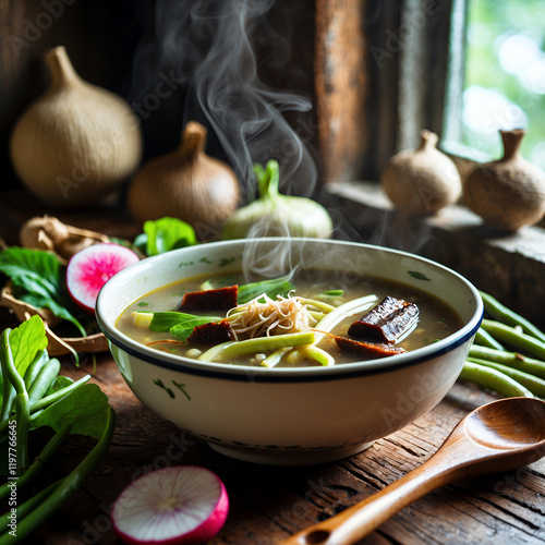 vegetable soup with meat and vegetables
