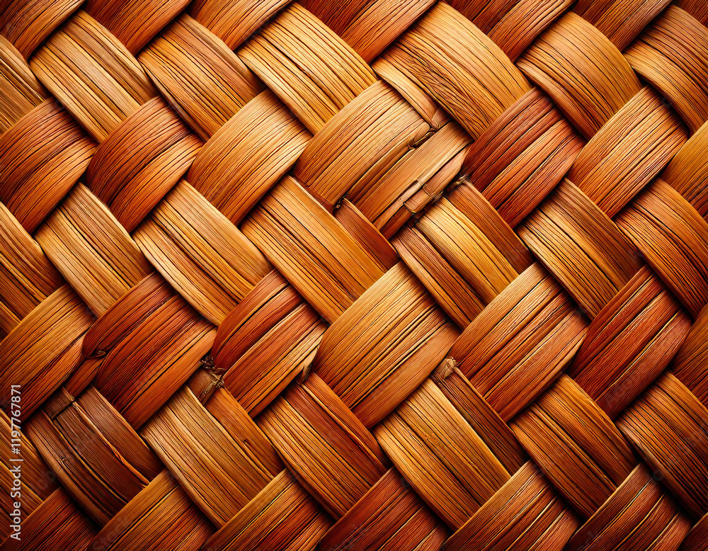 Natural beauty woven material texture in bamboo and straw tones rustic setting digital art close-up view emphasizing interlocking strands for a natural vibe Natural beauty woven material texture in bamboo and straw tones rustic setting digital art close-up view emphasizing interlocking strands for a natural vibe