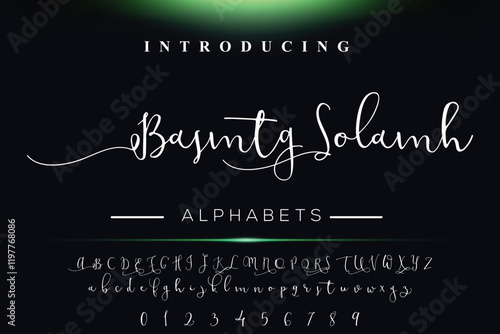 Classic typography serif font. Uppercase, lowercase, ligatures, ampersand, alternate, and number. Vector illustration word. Lettering Minimal Fashion Designs Romance Elegant Vector illustration.