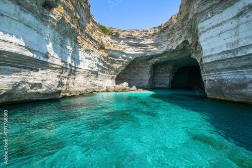 Fototapeta Naklejka Na Ścianę i Meble -  Exploring italy s breathtaking coastal beauty  beaches and dramatic cliffs await you