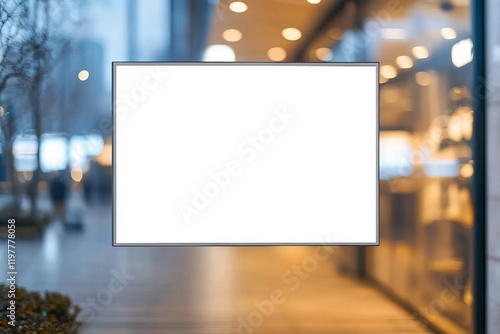 Wallpaper Mural Empty Mockup billboard in photo blurred of store shop Torontodigital.ca