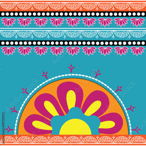  Flower Asian truck art editable eps file 