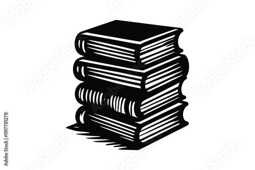 Book silhouette and vector for book lover