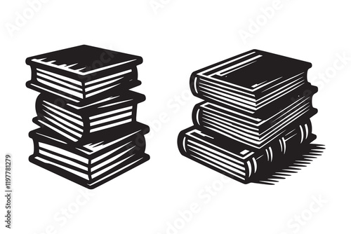 Book silhouette and vector for book lover
