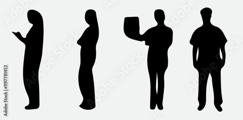 Elegant Silhouette of a Man in a Suit, Perfect for Corporate and Professional Designs