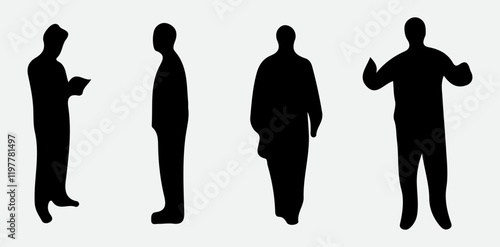 Mysterious Silhouette of a Man in a Hat, Vintage Noir Style for Classic Art Designs