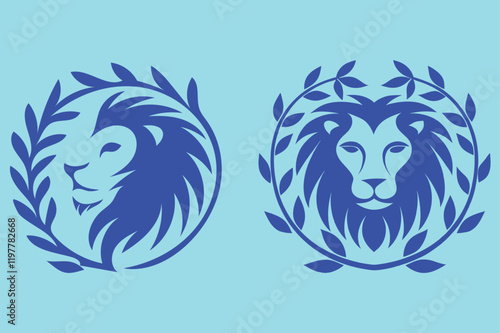  lion logo vector illustration set.