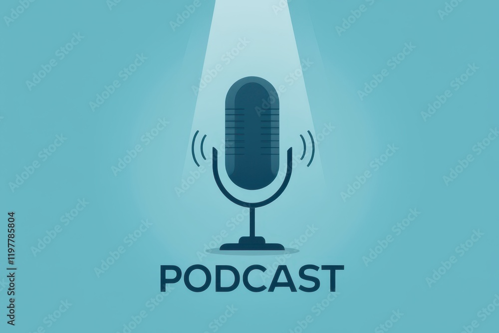 a microphone with the word podcast on it a microphone with the word podcast on it