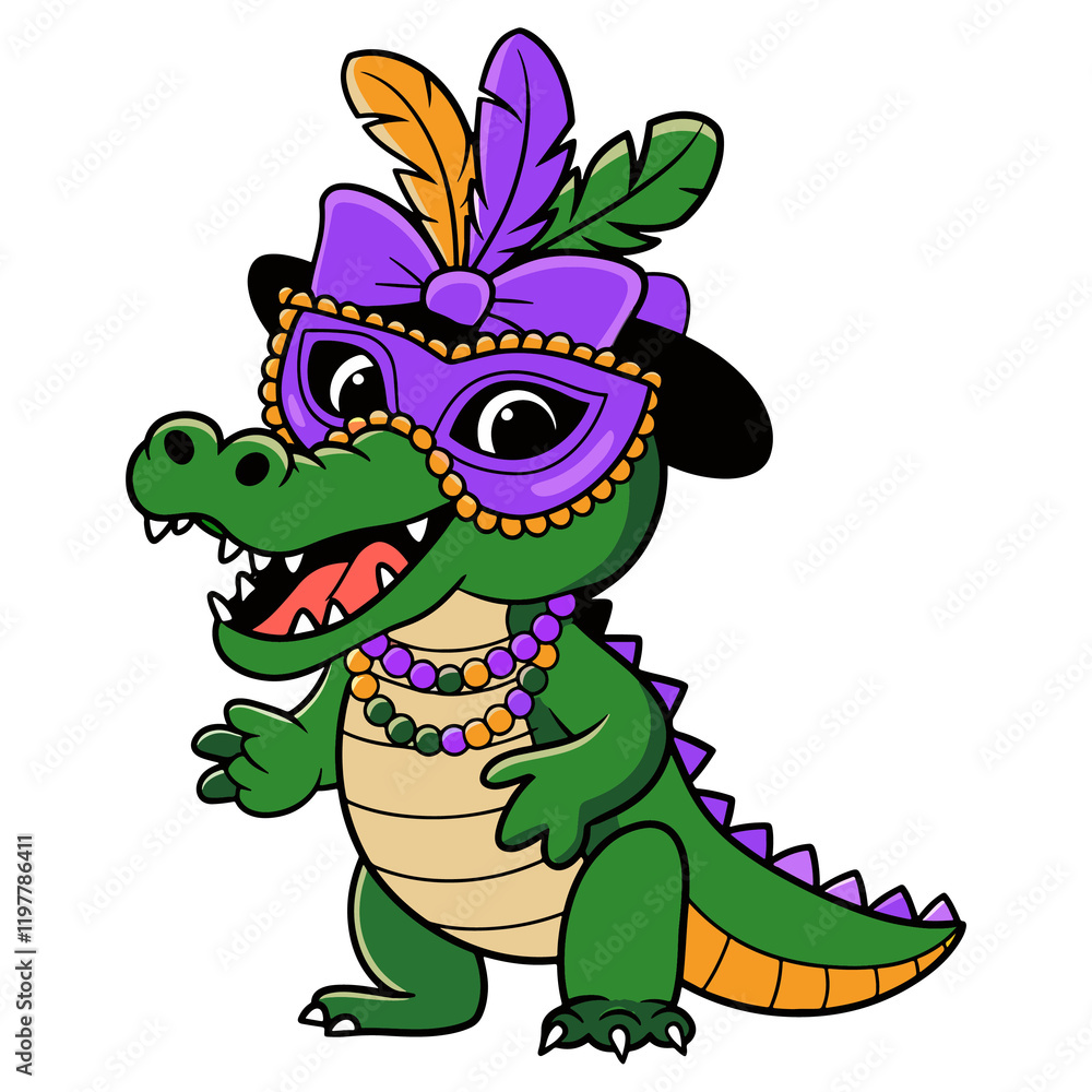 Mardi Gras crocodile vector Mardi Gras crocodile vector
