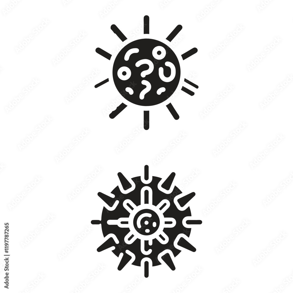 virus icon vector illustration set virus icon vector illustration set