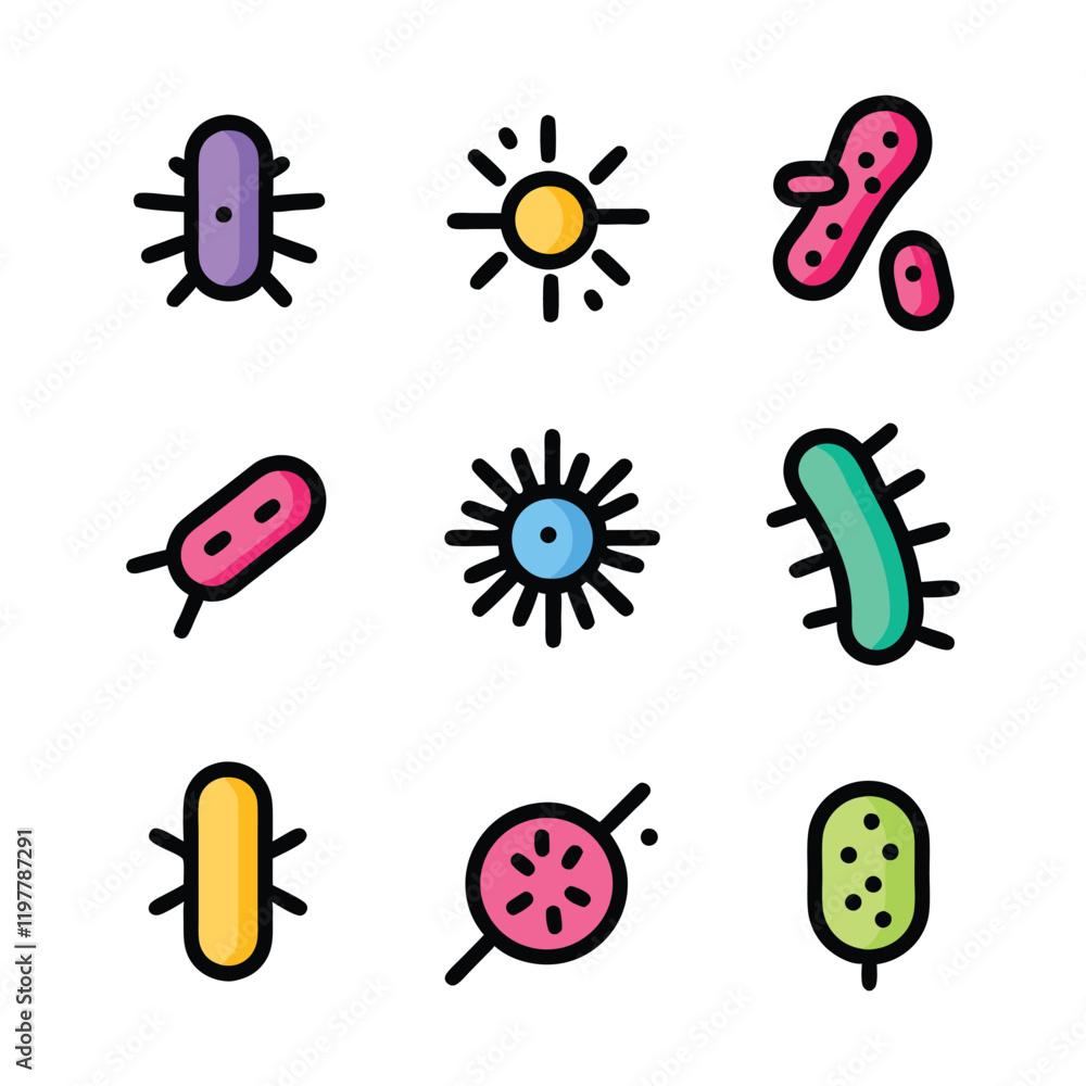 virus icon vector illustration set virus icon vector illustration set