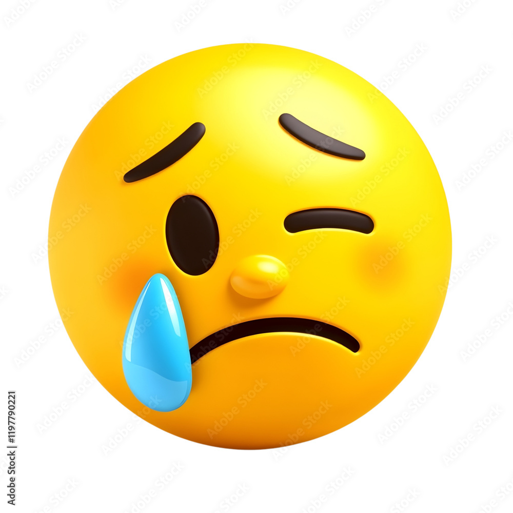 Fototapeta premium Sad Emoji Face - 3D Illustration