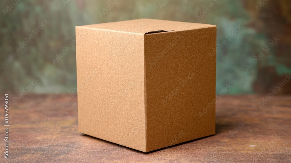 A plain brown cardboard box on a textured surface, suggesting packaging or storage. A plain brown cardboard box on a textured surface, suggesting packaging or storage.