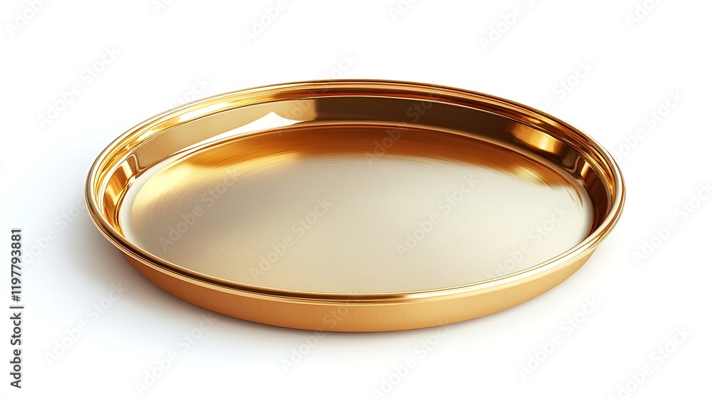 Golden tray, studio shot, white background, serving, luxury Golden tray, studio shot, white background, serving, luxury
