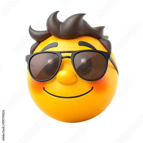 Happy and smile Emoji Face - 3D Illustration