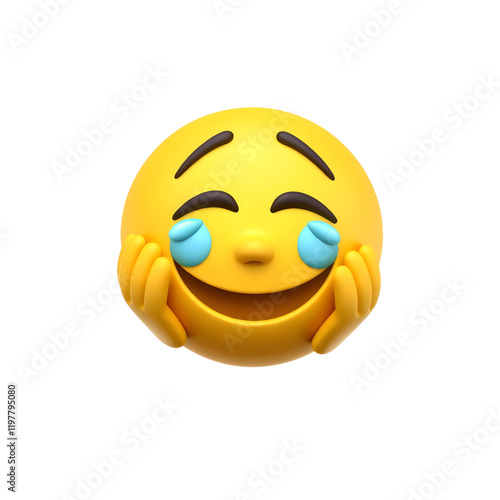 Laugh Emoji Face - 3D Illustration