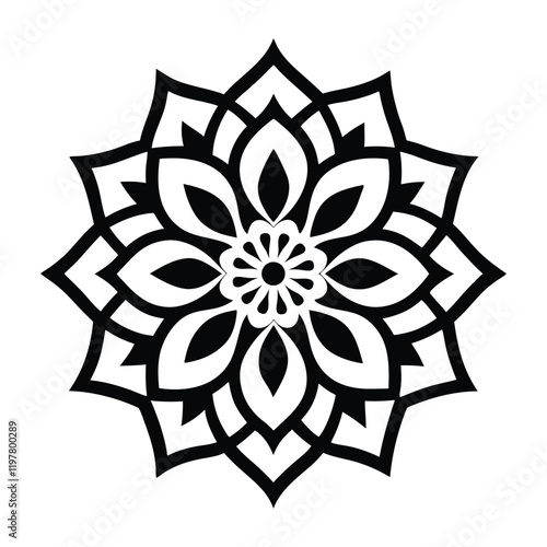 Professional Mandala Design with Symmetrical Layout and Intricate Details-120
