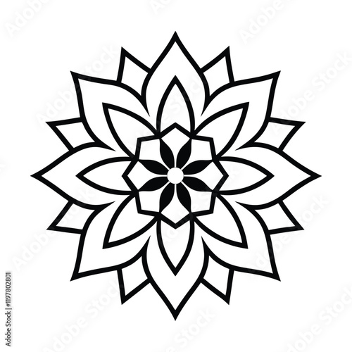Professional Mandala Design with Symmetrical Layout and Intricate Details-143