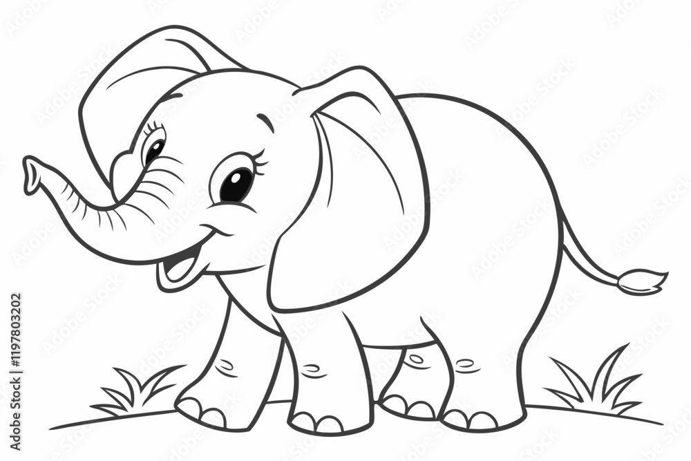 Naklejka premium elephant cartoon illustration