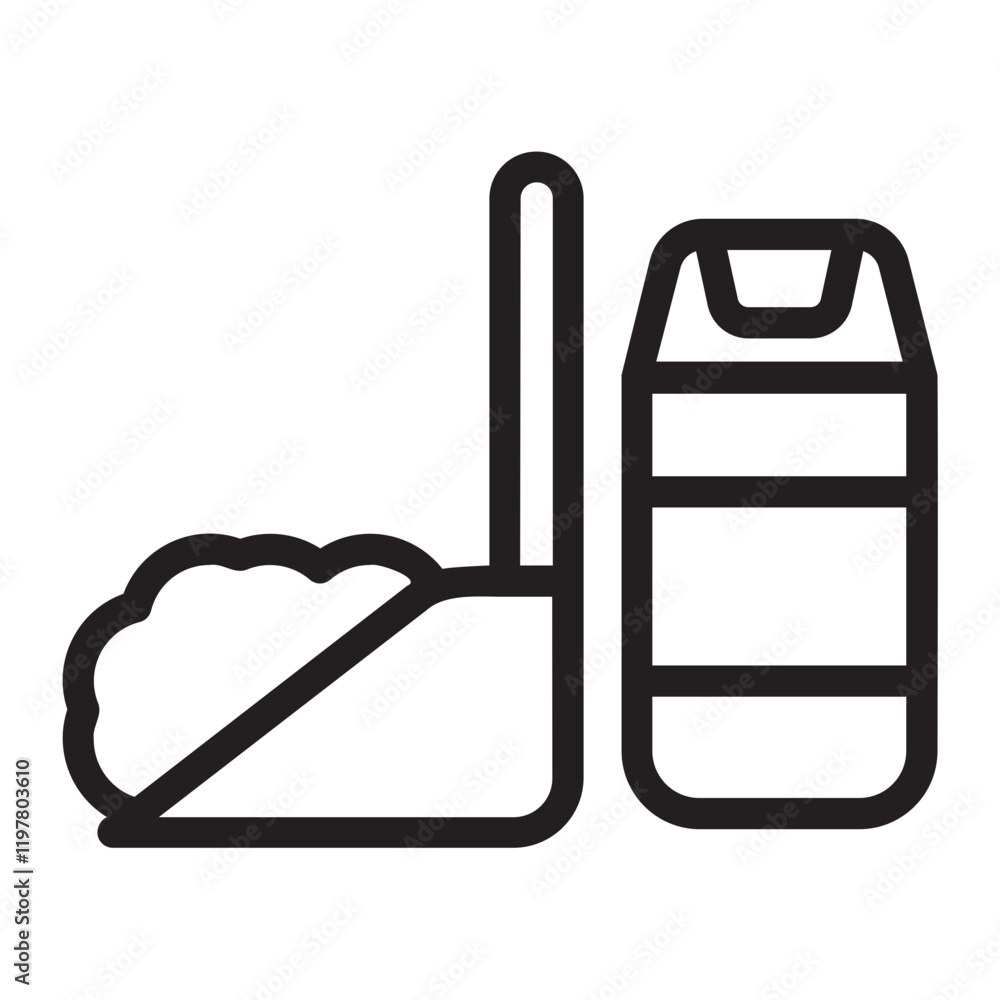 Obraz premium dustpan line icon