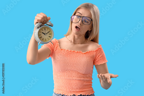 Stressed young woman with a...