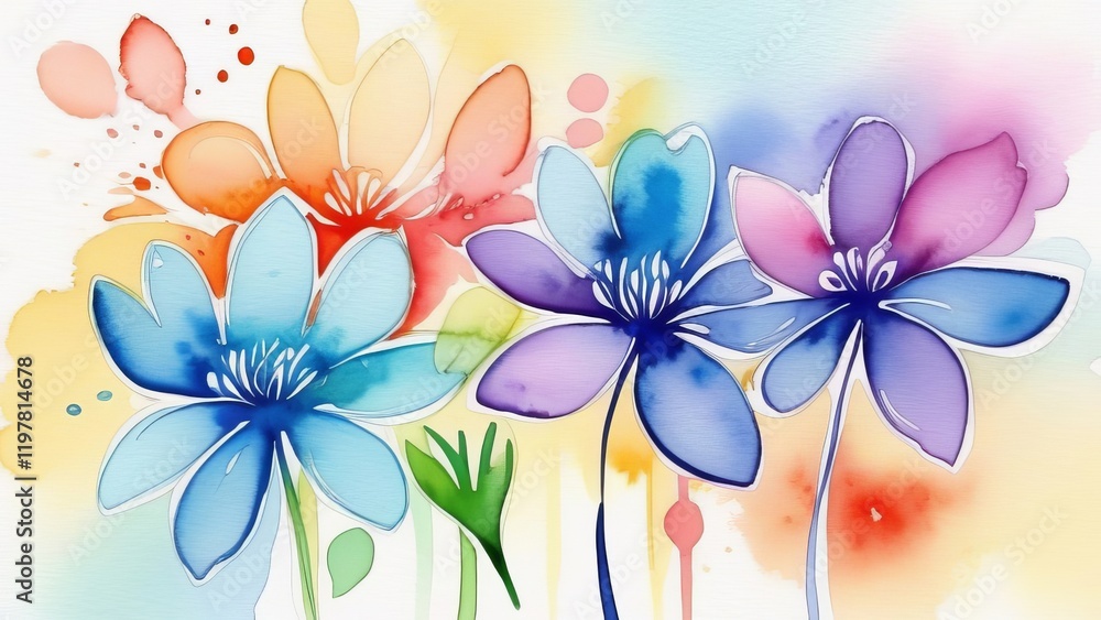 Obraz premium A colorful flower with a blue center