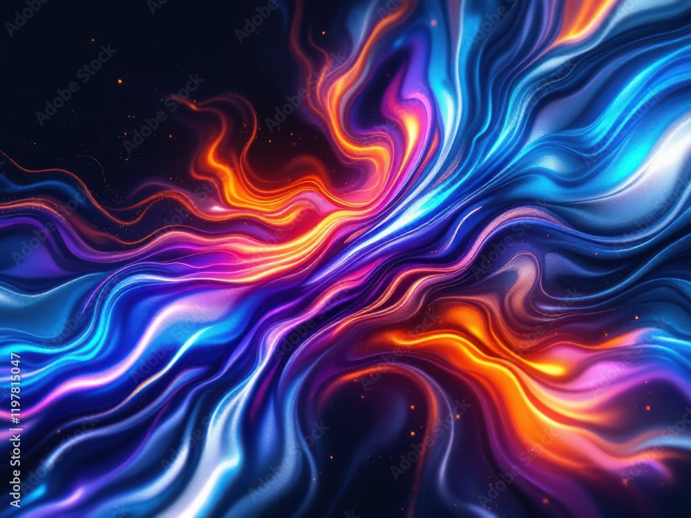 Obraz premium Vibrant Abstract Liquid Waves on Dark Background