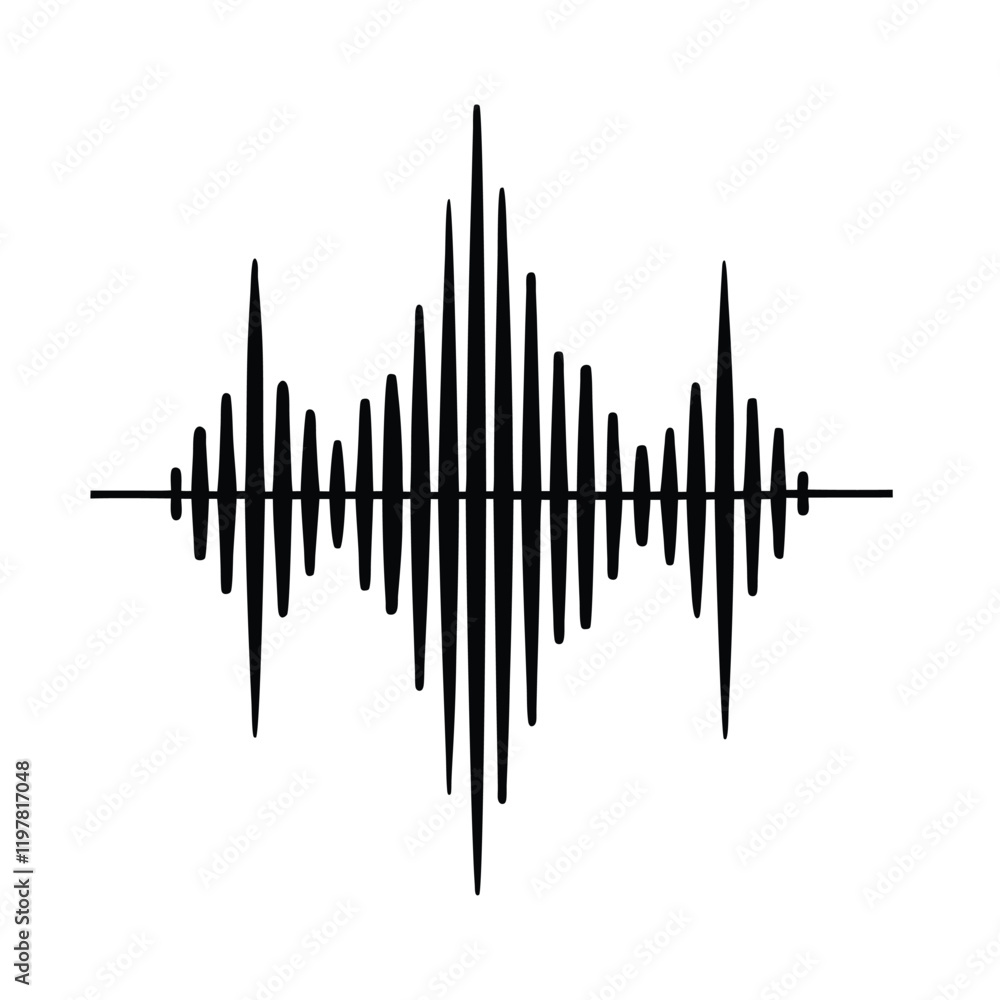 Audio waveform sound icon visualization. Audio waveform sound icon visualization.