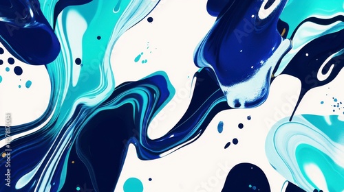 Stunning Abstract Painting with Vibrant Blue and Teal Colors