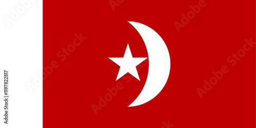 Vector image of the flag of the Emirate of Umm Al Quwain with accurate proportions and official colors