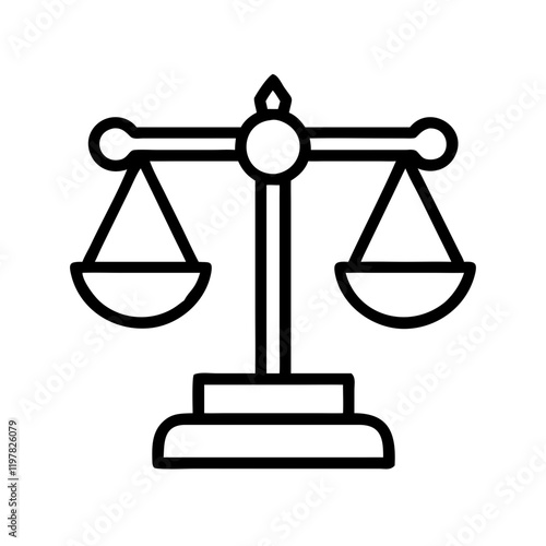 Scales of justice icon representing fairness and legality in a minimalist design

