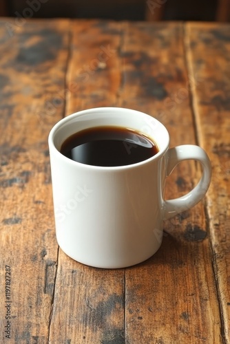 Wallpaper Mural Rustic White Coffee Mug on Aged Wooden Table Torontodigital.ca