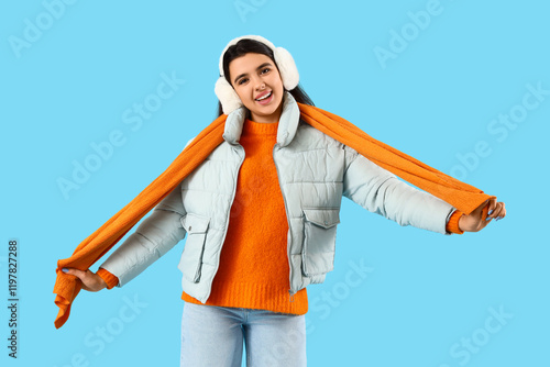 Young woman in winter cloth...