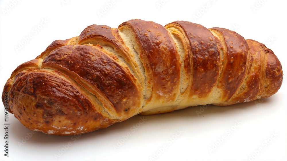 A loaf of bread on a white background A loaf of bread on a white background