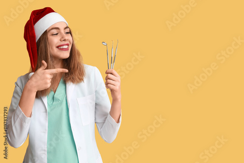 Young female dentist in San...