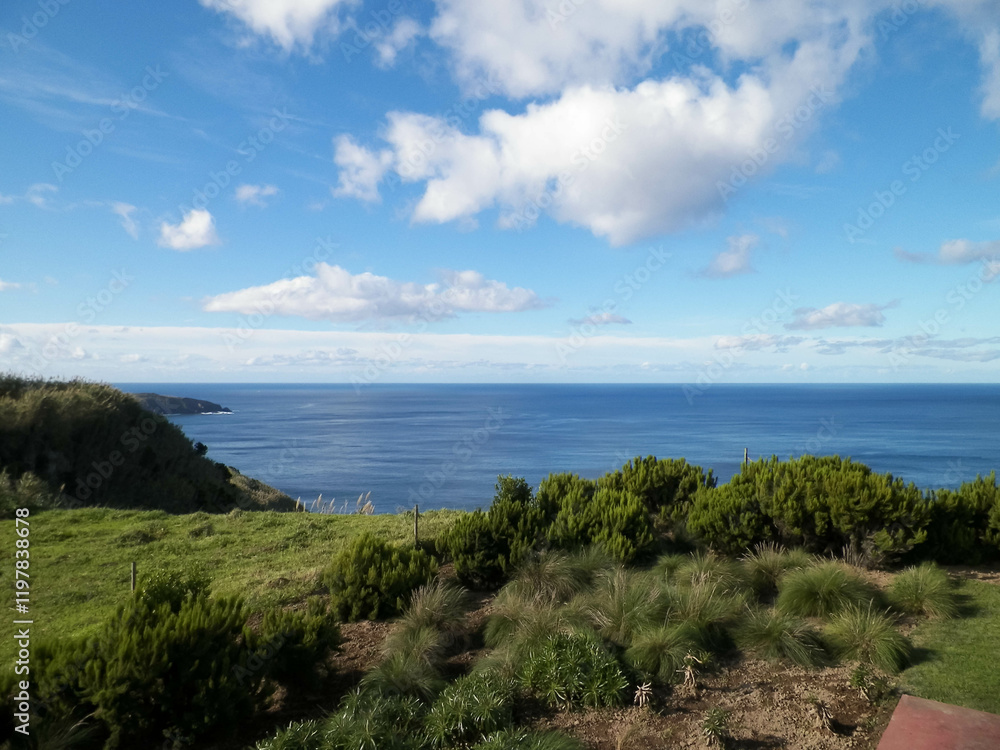 Beautiful view of coastal area on Sao Miguel island. Beautiful view of coastal area on Sao Miguel island.