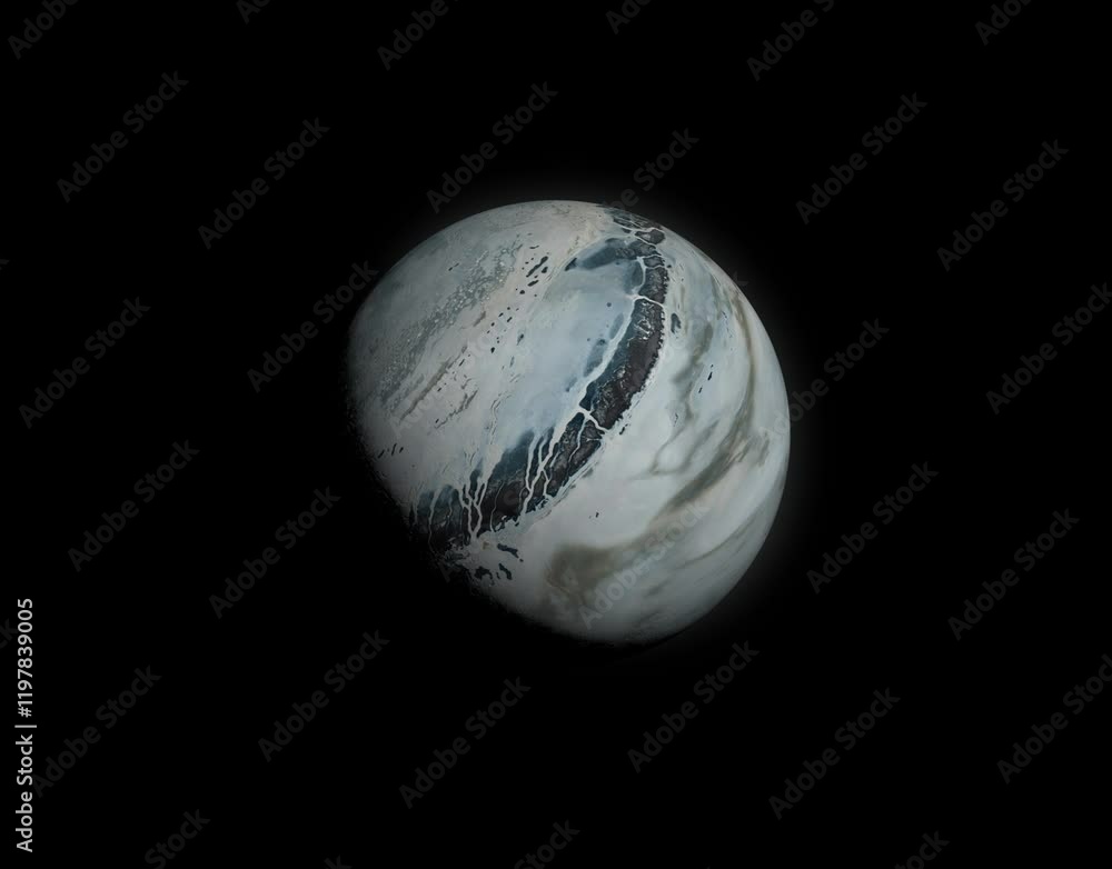Planet Rotating And Glowing Stars Are Flying In Outer Space. In Space ,Single Solar System Planet. Planet Rotating And Glowing Stars Are Flying In Outer Space. In Space ,Single Solar System Planet.
