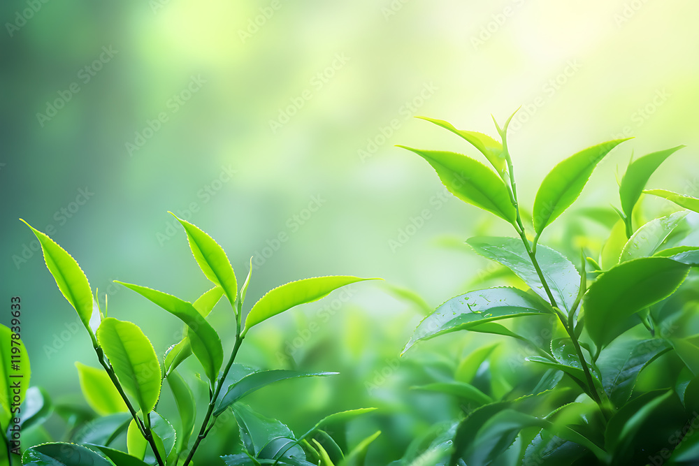 A picturesque tea plantation surrounded by rolling fog, featuring vibrant green tea bushes in neat rows, creating a peaceful and tranquil nature background. A picturesque tea plantation surrounded by rolling fog, featuring vibrant green tea bushes in neat rows, creating a peaceful and tranquil nature background.