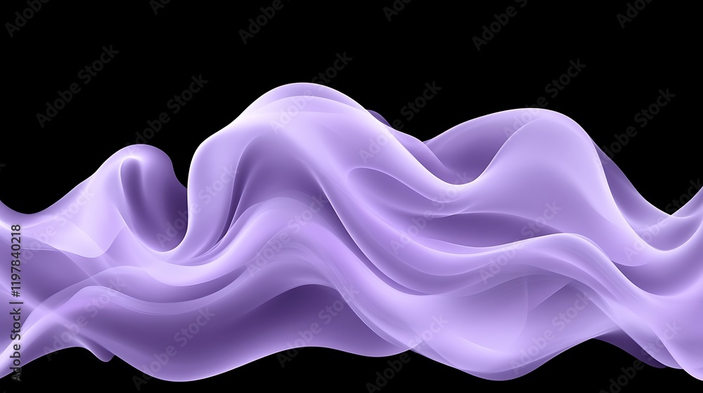 Fototapeta premium Abstract Lavender Fabric Waves Flowing Design