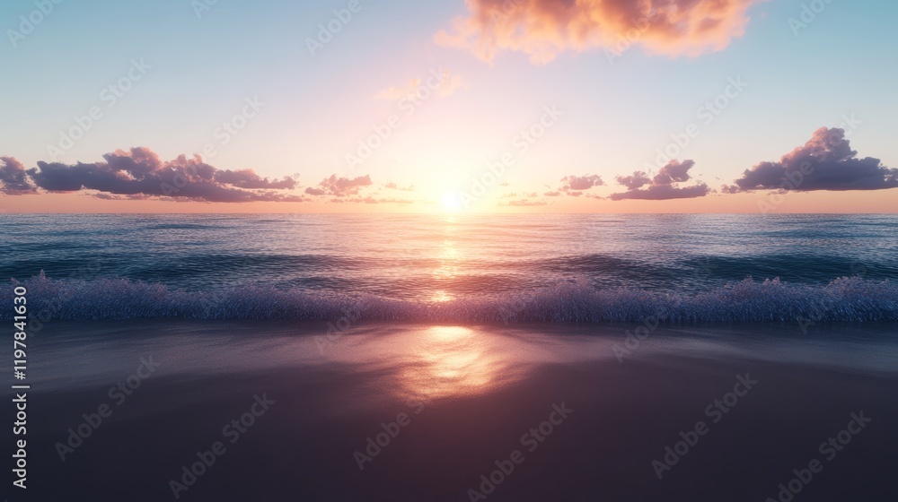 Golden Hour Serenity: Ocean Waves at Sunset 6 Golden Hour Serenity: Ocean Waves at Sunset 6