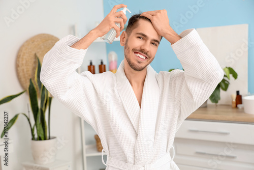 Young man with product for ...