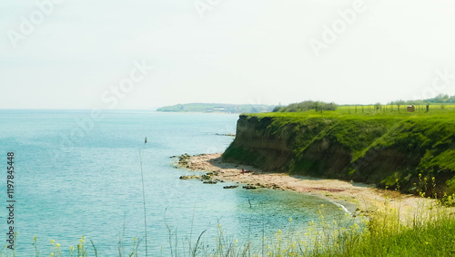 Cliffs on the Black Sea coast, Romania. photo